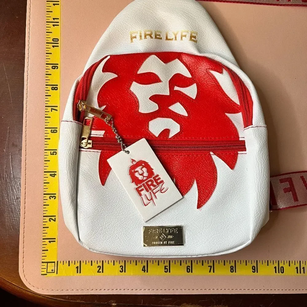 Fire Lyfe Purse Cross Body Purse Like NEW Red White Rapper Backpack - Picture 4 of 16